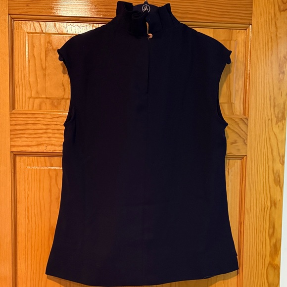 Ted Baker Midnight Blue Ruffle Neck Blouse - Picture 7 of 8